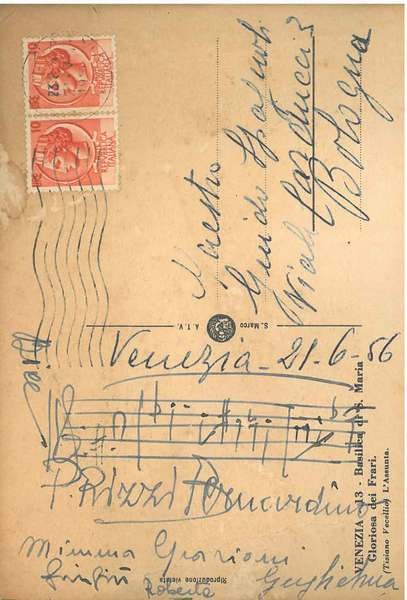 Cartolina illustrata a colori, viaggiata: "Venezia, 21.VI.56" | Immagine Gallery 1
