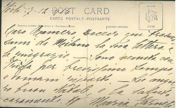 Cartolina postale con fotografia della Farneti