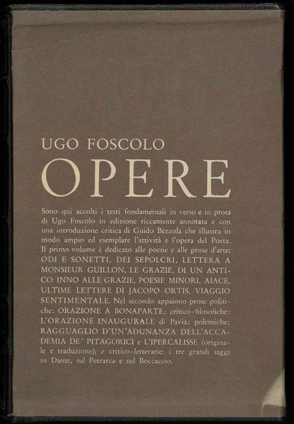 Opere. Poesie e prose. Prose polemiche e critiche. a cura …