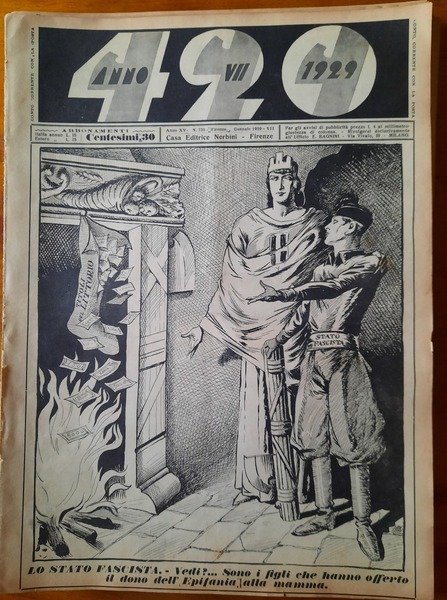 Il 420. (Settimanale politico-satirico fondato da Giuseppe Nerbini). Anno XV, …
