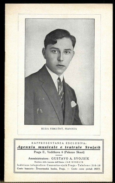 Pubblicazione con breve biografia e giudizi della stampa internazionale sulle …