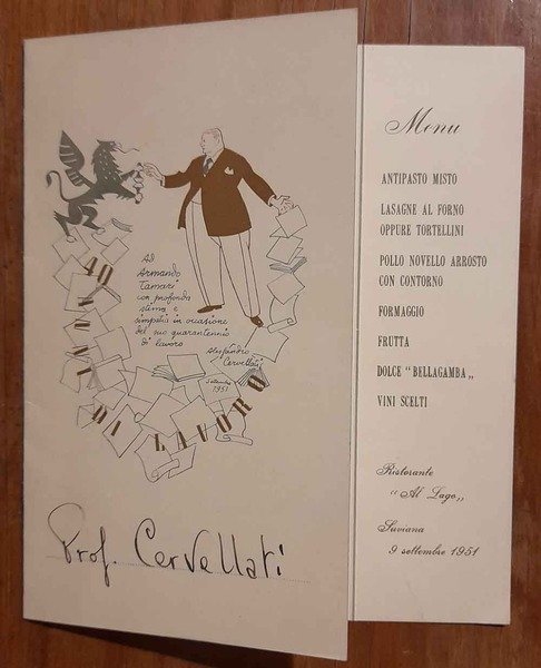40 anni di lavoro. Ad Armando Tamari con profonda stima. …
