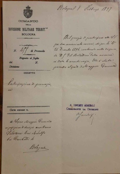 Partecipazione di promozione al grado di Maggiore Generale