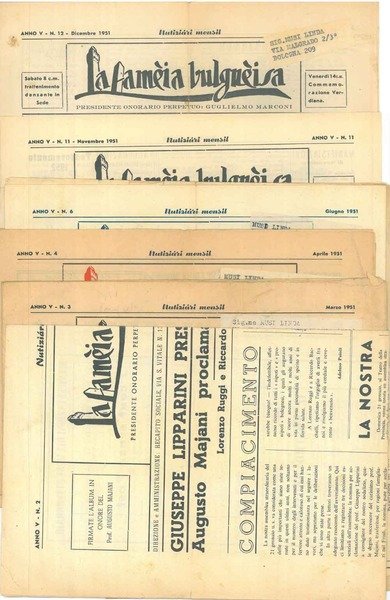 La famèia bulgnèisa. Nutiziari mensil. Anno quinto. Annata completa