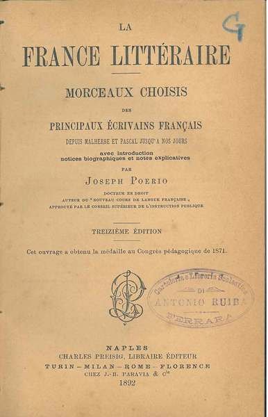 La France littéraire: morceaux choisis des principaux écrivains francais depuis …