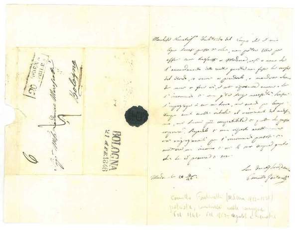 Foglio ripiegato con sigillo ceralacca missiva, di ringraziamento autografa manoscritta …