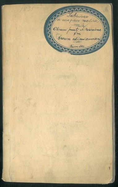 Preliminari di una pace medica ossia alcuni punti di riunione …