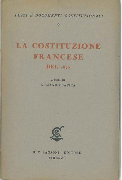 La Costituzione Francese del 1875
