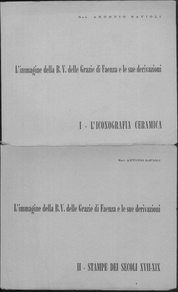 L'Immagine della B.V delle Grazie di Faenza e le sue …