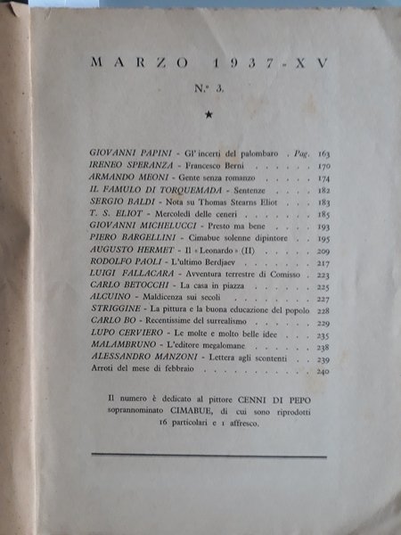 Il Frontespizio. Marzo 1937, n. 3