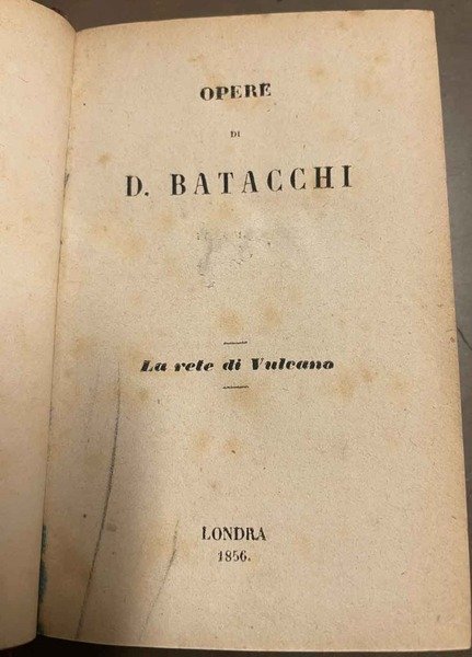 La rete di Vulcano. in Le opere. Vol. III e …