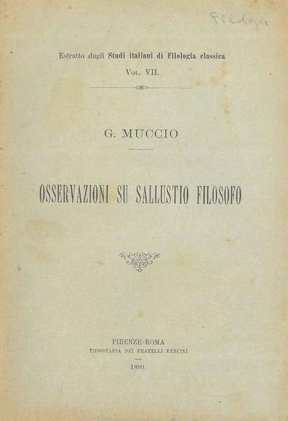 Osservazioni su Sallustio filosofo