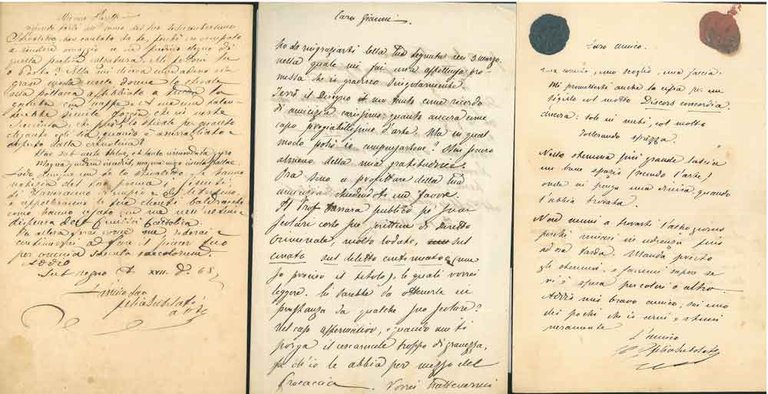 8 lettere manoscritte di cui una su carta intestata ed …