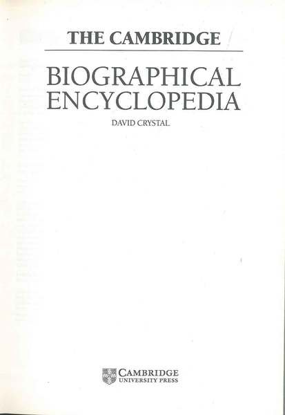 The Cambridge Biographical Encyclopedia