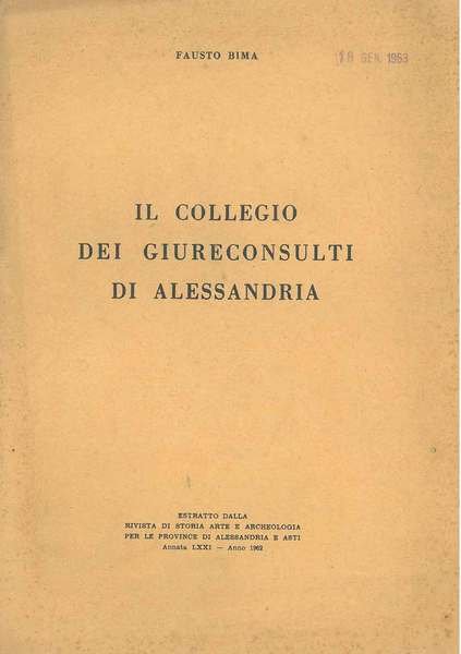 Il collegio dei giureconsulti di Alessandria