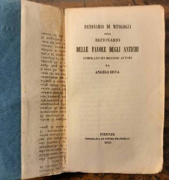 Dizionario di mitologia ossia dizionario delle favole degli antichi compilato …