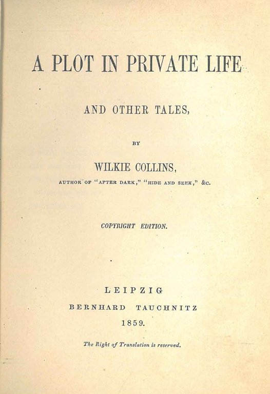 A plot in private life and other tales contiene anche: …