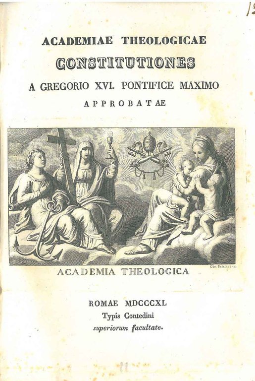 Academiae Theologicae Constitutiones a Gregorio XVI Pontifice Maximo approbatae
