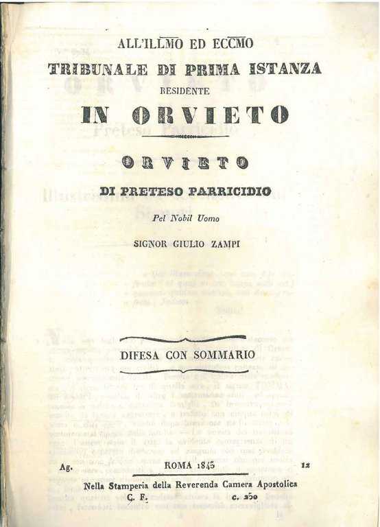 All' illmo ed eccmo tribunale di prima istanza residente in …