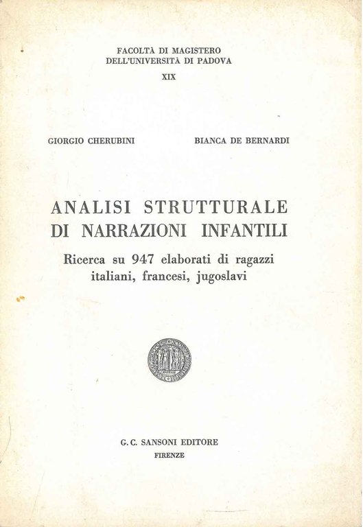 Analisi strutturale di narrazioni infantili. Ricerca su 947 elaborati di …