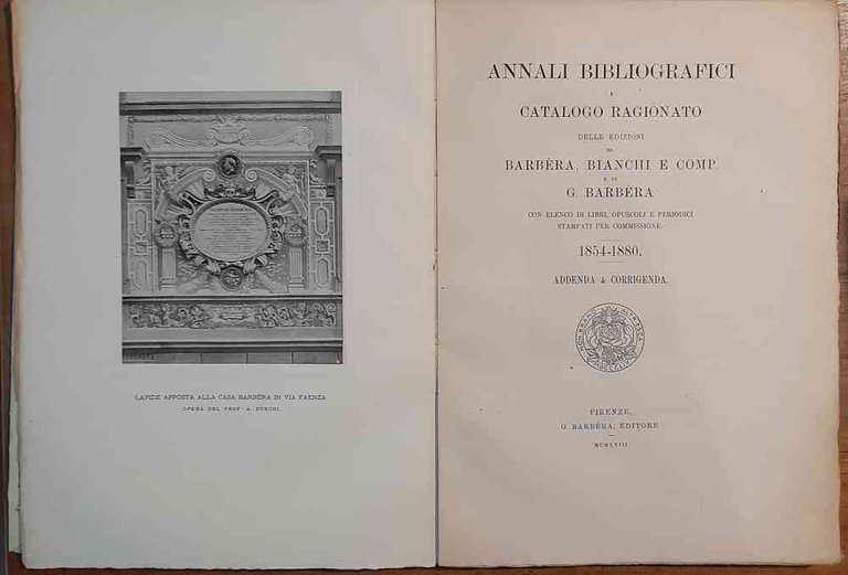Annali bibliografici e catalogo ragionato delle edizioni di Barbèra, Bianchi …