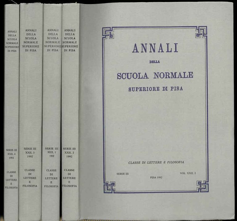 Annali della scuola normale superiore di Pisa. Classe di lettere …