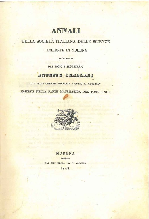 Annali delle società italiana delle scienze residente in Modena dal …