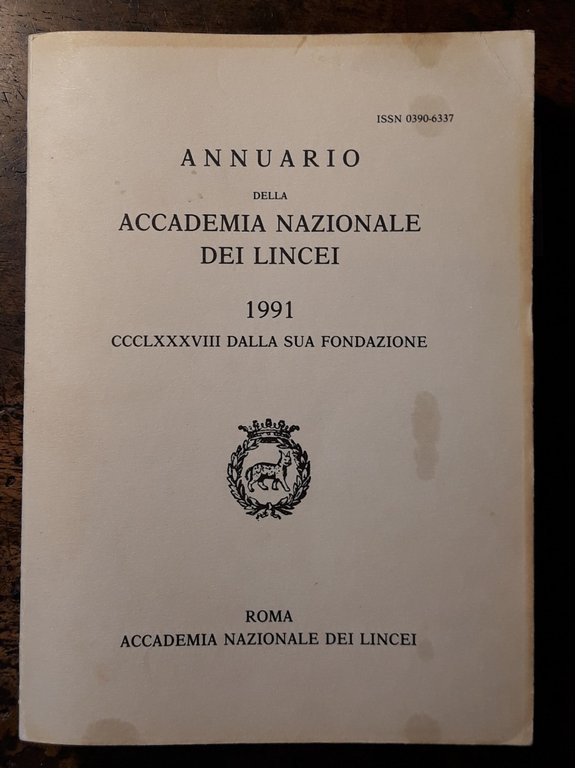 Annuario della Accademia dei Lincei 1991, 388 anni dalla sua …