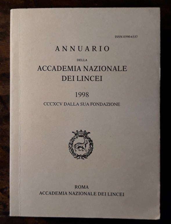 Annuario della Accademia dei Lincei 1998, 395 anni dalla sua …