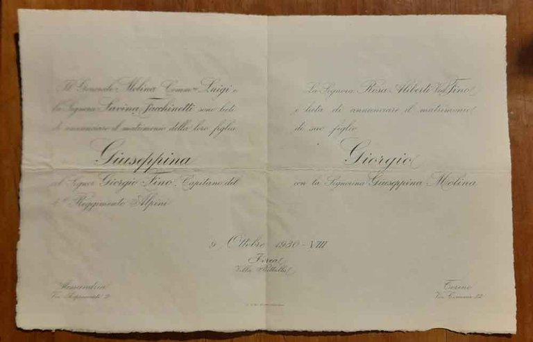 Annuncio di matrimonio inviato all'editore Giuseppe Guidetti di Reggio Emilia, …