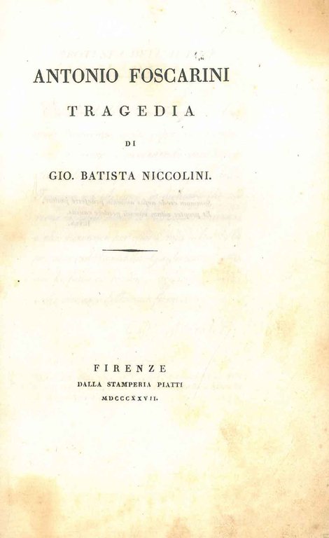 Antonio Foscarini tragedia