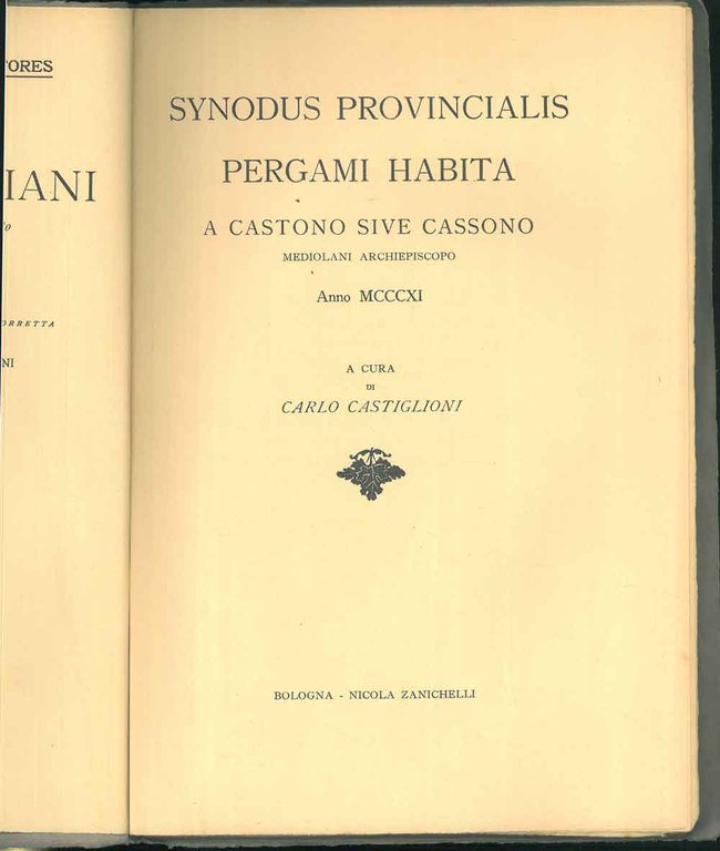 Arcidiocesi di Milano Synodus provincialis Pergami habita a Castono sive …