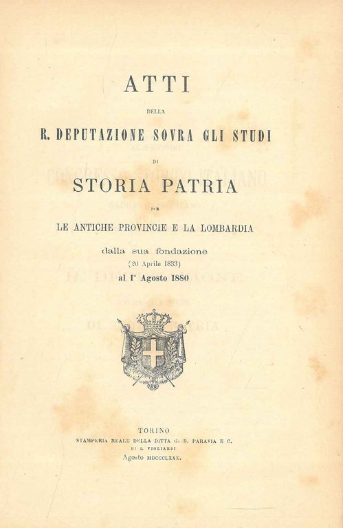 Atti della R. deputazione sovra gli studi di storia patria …