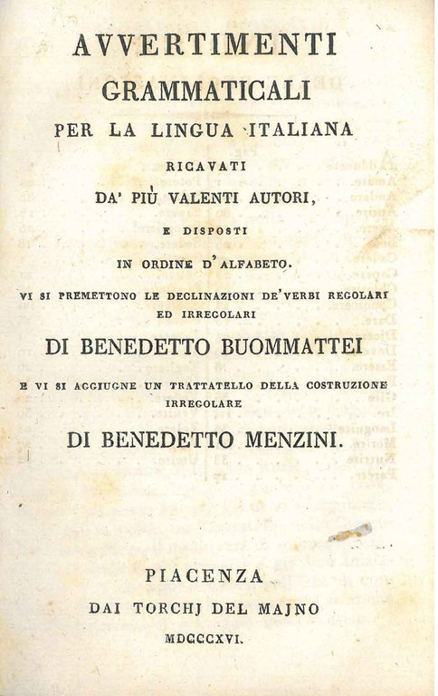 Avvertimenti grammaticali per la lingua italiana ricavati da' più valenti …