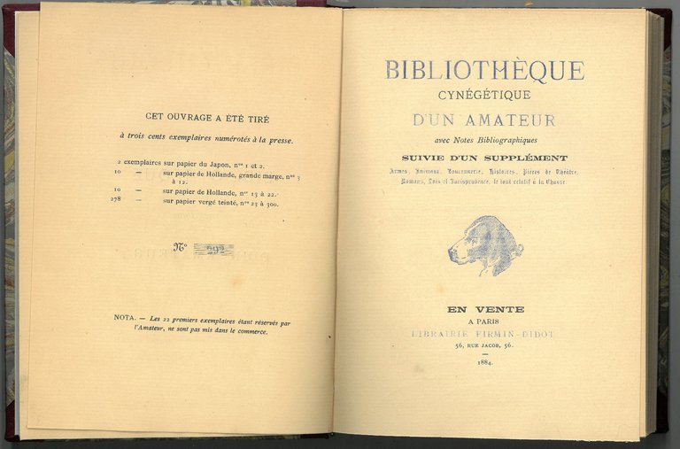Bibliotheque cynegetique d'un amateur avec Notes Bibliographiques. Suvie d'un supplement: …