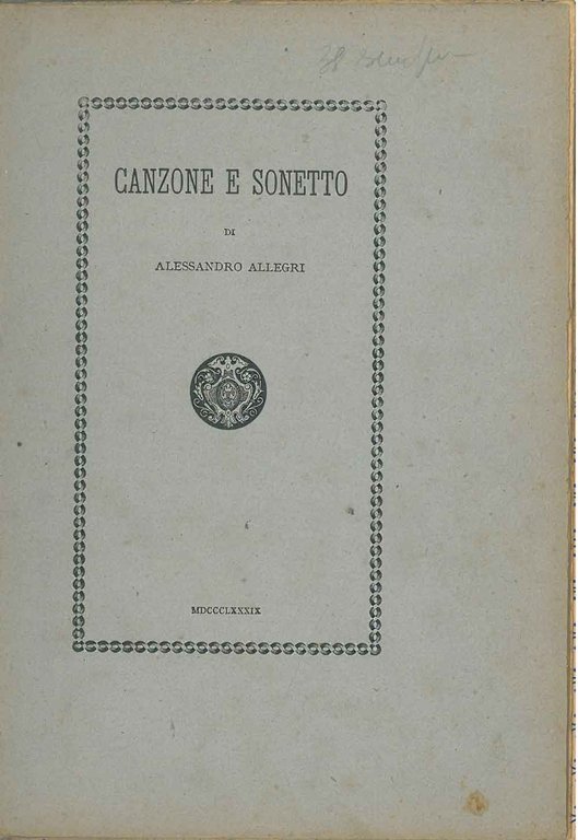 Canzone e sonetto