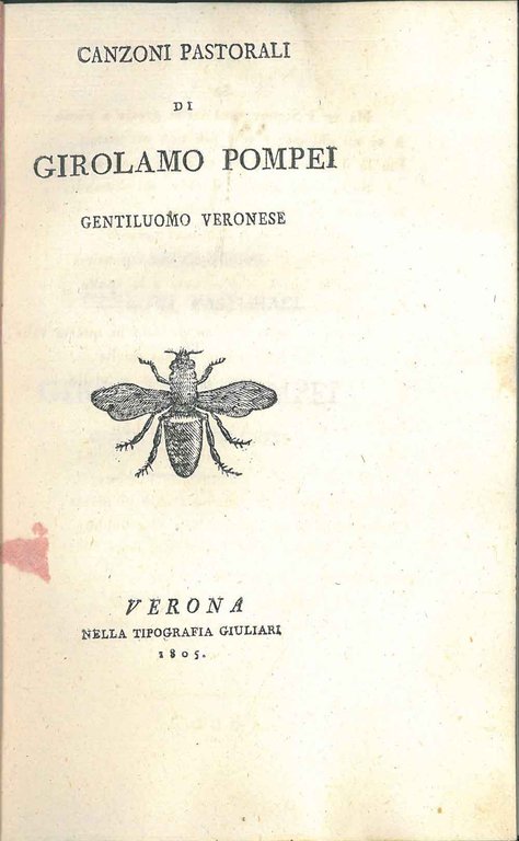 Canzoni pastorali di Girolamo Pompei gentiluomo veronese