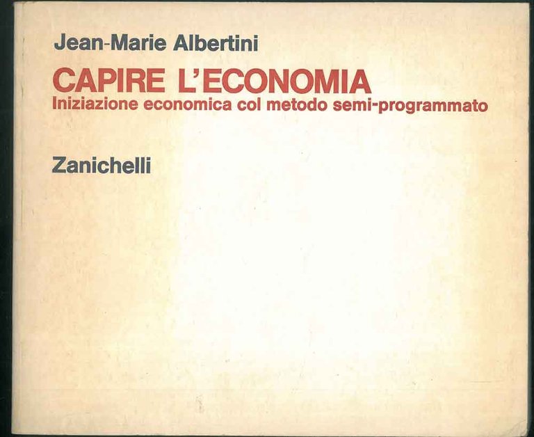 Capire l'economia. Iniziazione economica col metodo semi-programmato