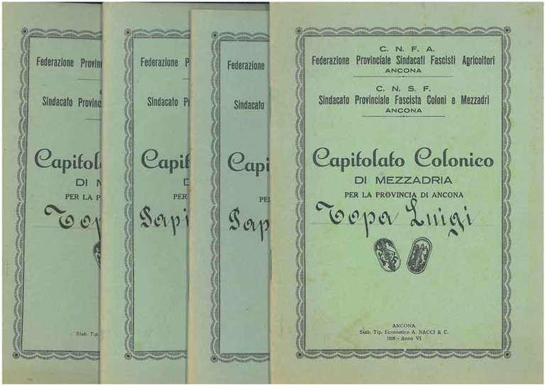 Capitolato colonico di mezzadria per la provincia di Ancona. 4 …