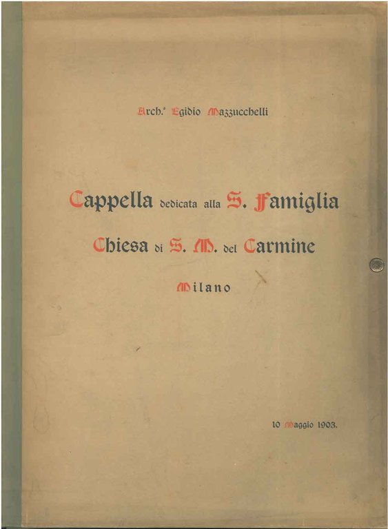 Cappella dedicata alla S. Famiglia. Chiesa di S. M. del …