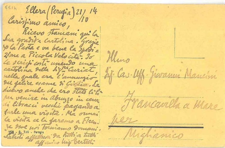 Cartolina illustrata con foto del palazzo di prefettura di Perugia, …