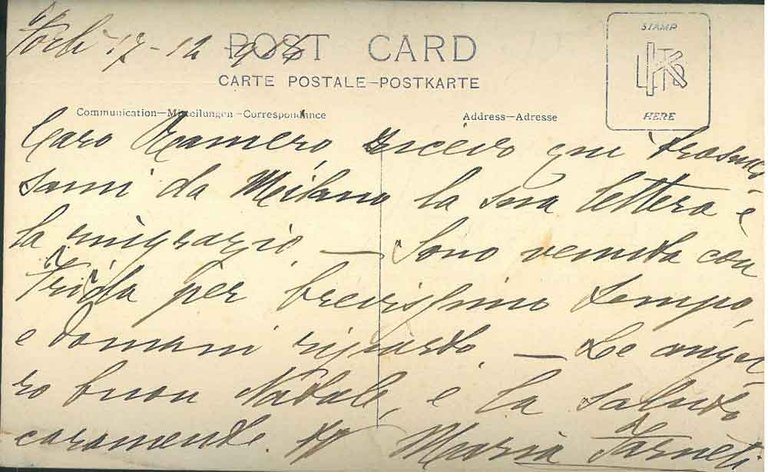 Cartolina postale con fotografia della Farneti