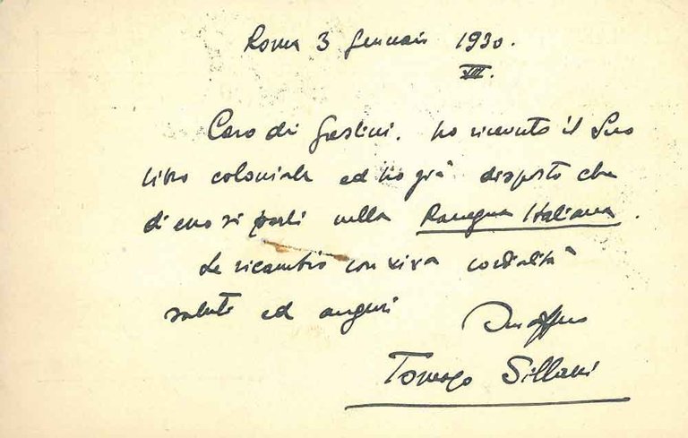 Cartolina postale intestata: "La Rassegna Italiana", viaggiata e datata: "Roma, …