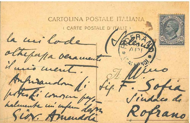 Cartolina postale viaggiata, con intestazione "Camera dei Deputati", datata "Roma, …