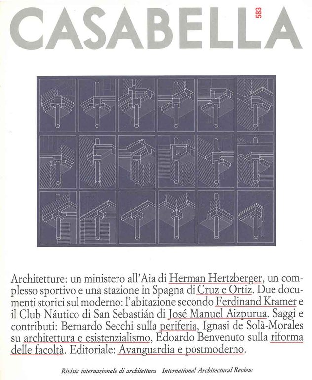 Casabella. Rivista internazionale di architettura. International architectural review. N. 583, …