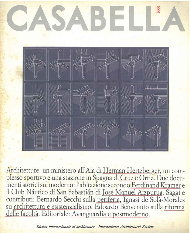 Casabella. Rivista internazionale di architettura. International architectural review. N. 583, …