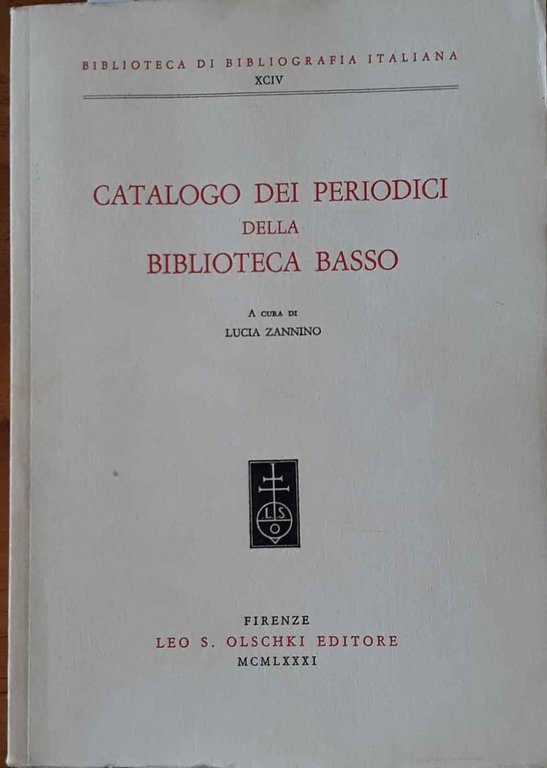 Catalogo dei periodici della Biblioteca Basso