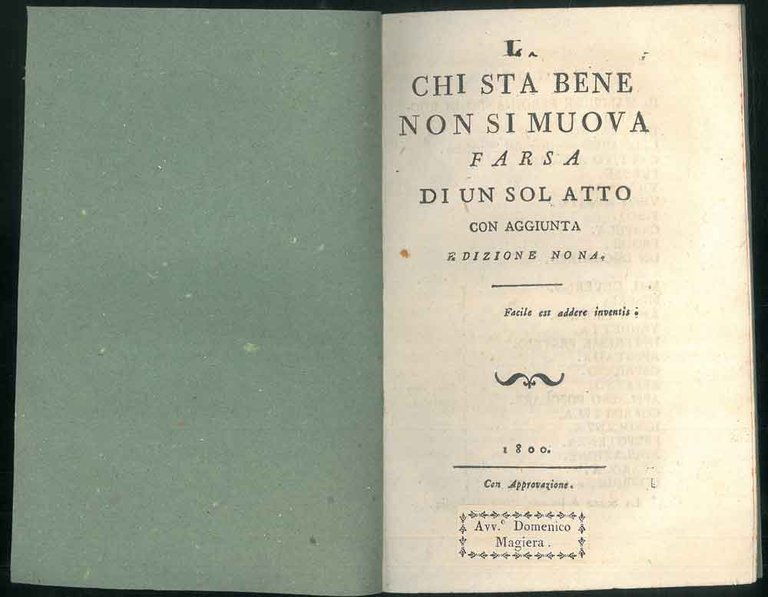Chi sta bene non si muova. Farsa di un solo …