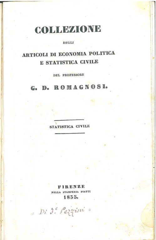Collezione degli articoli di economia politica e statistica civile