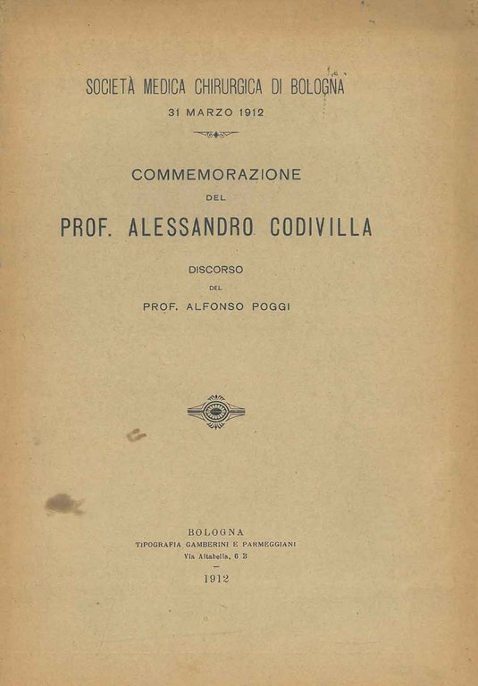 Commemorazione del Prof. Alessandro Codivilla